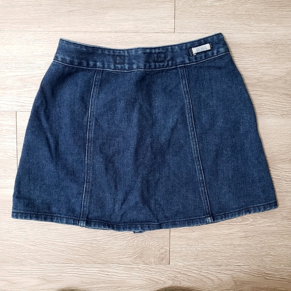 Brandy Melville button up blue denim mini skirt size 25 Y2K - Picture 2 of 6